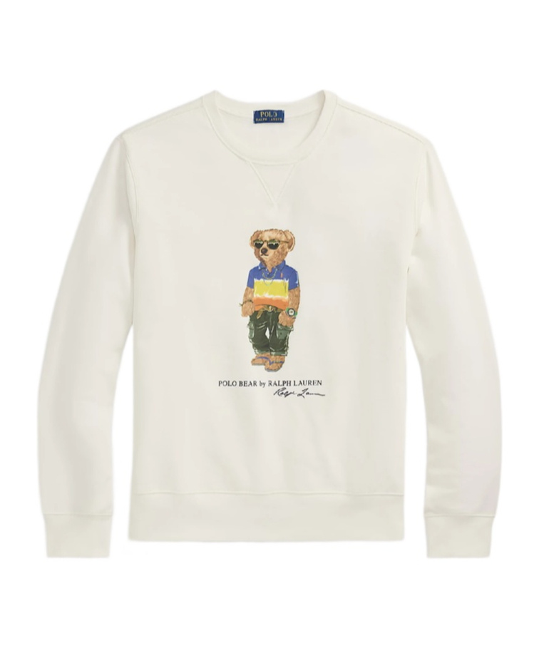 Polo Ralph Lauren White Cotton Blend Polo Bear Sweatshirt In White