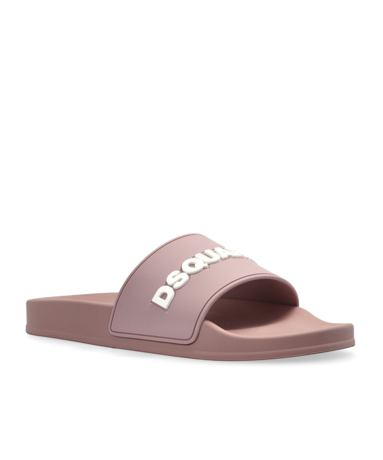 Dsquared2 Logo Embossed Slip-on Slides In Nude