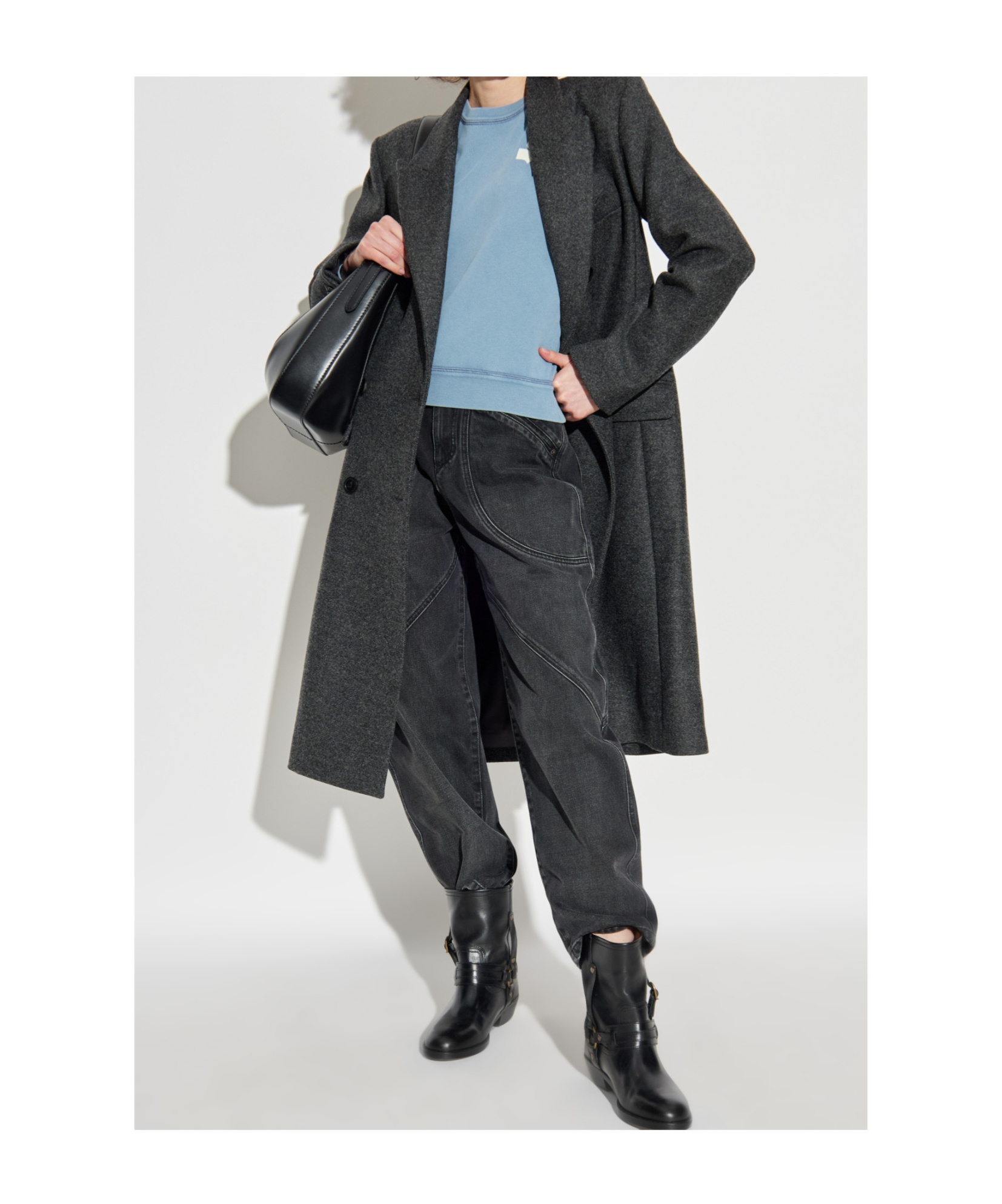 Isabel Marant Irene Double-breasted Wool-felt Coat In Black