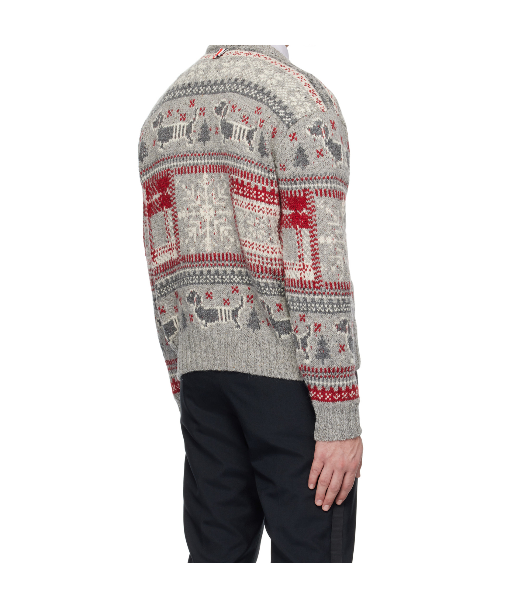 Thom Browne Fair Isle Intarsia Jumper In Gray