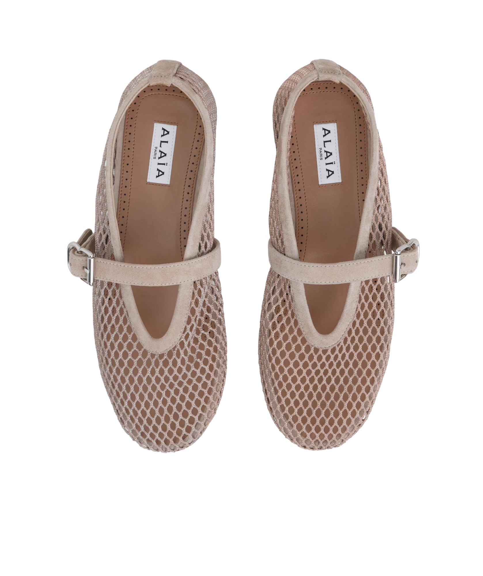 Alaïa Alaia Nude Grid Ballerina In Multi