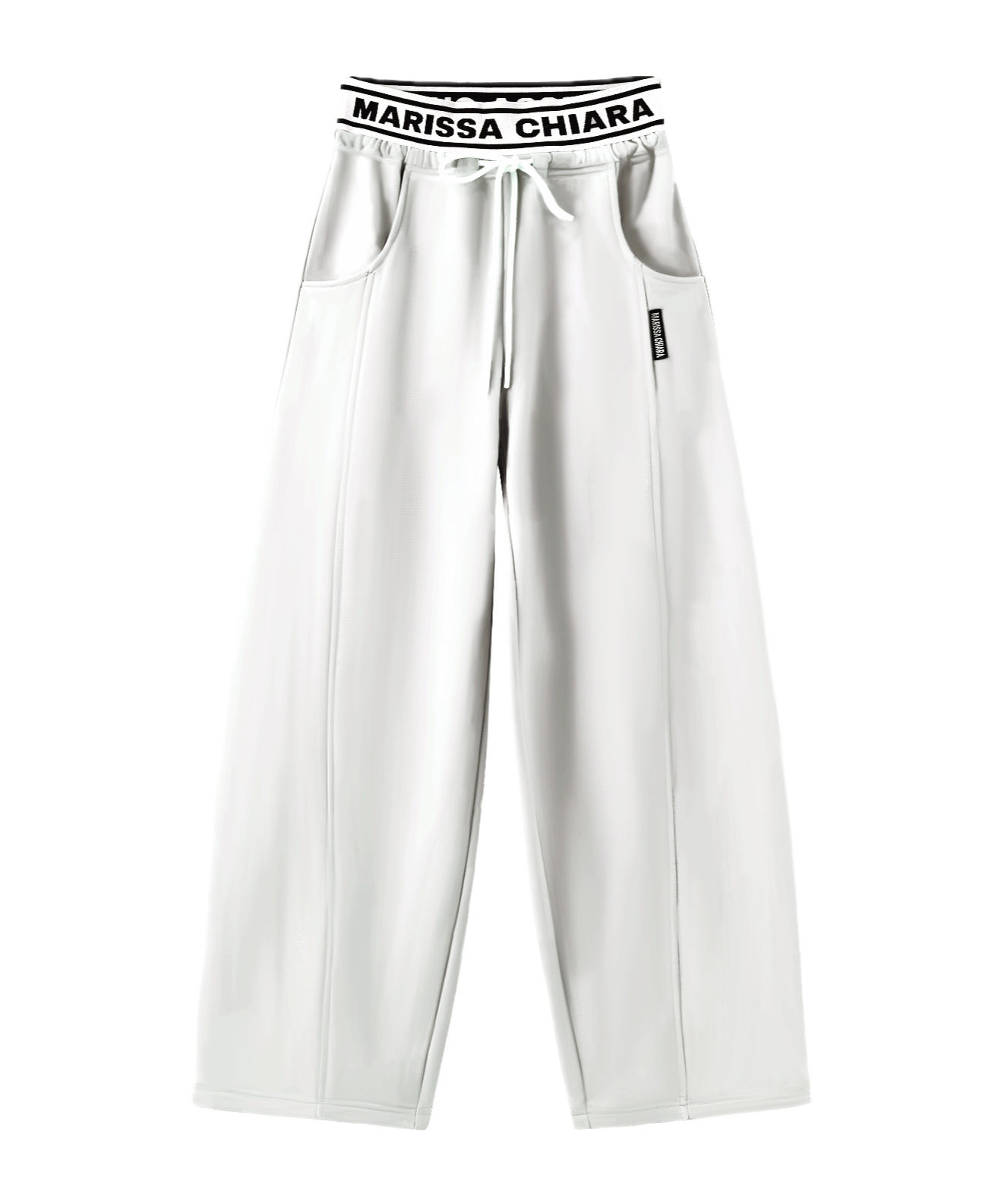 Marissa Chiara Drawstring Casual Pants In White