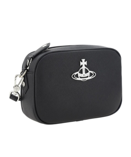 Vivienne Westwood Adjustable Strap Shoulder Bag With Rear Zip Pocket In Black