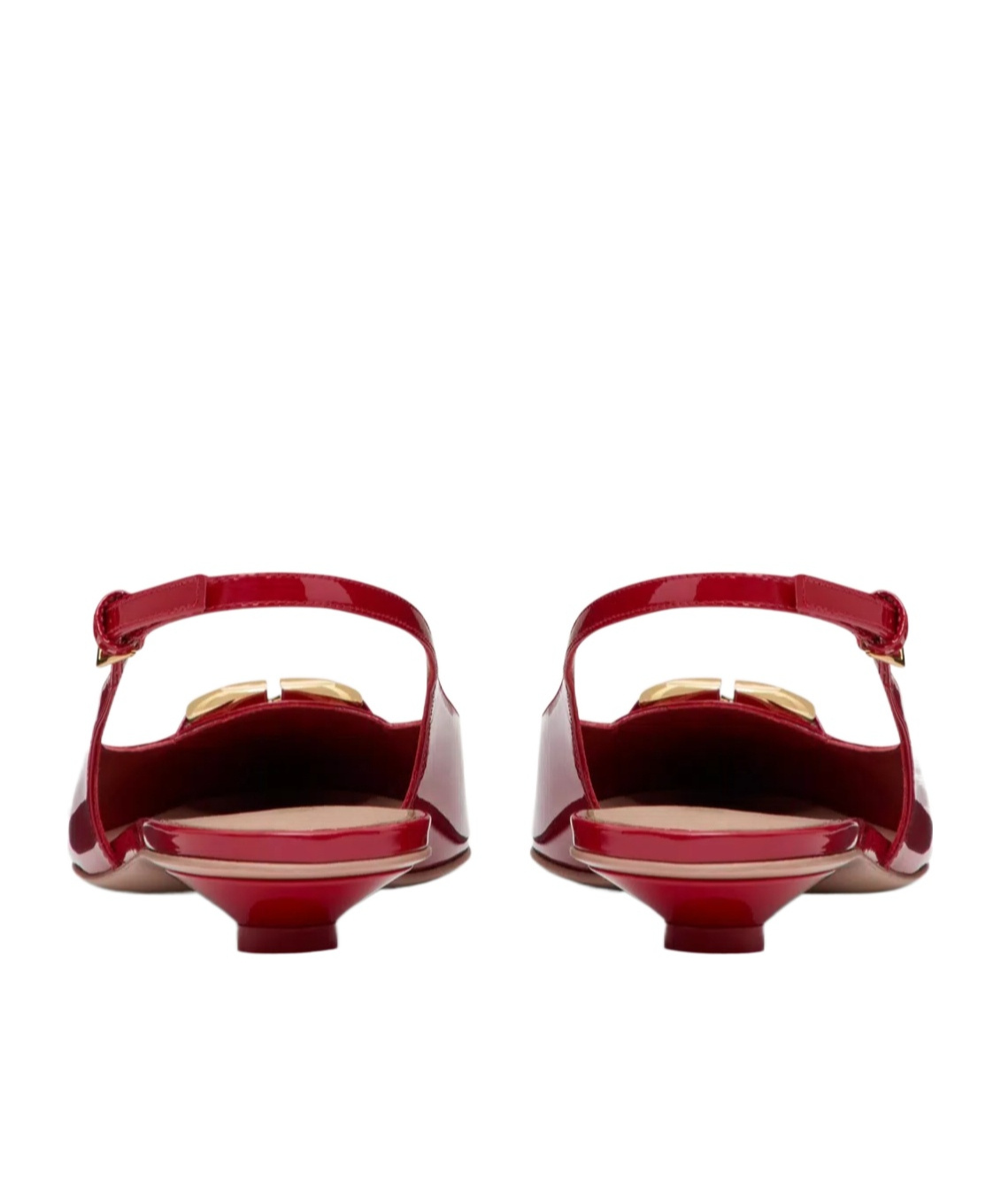 Valentino Patent Leather Slingback With Vlogo Signature Detail In Red