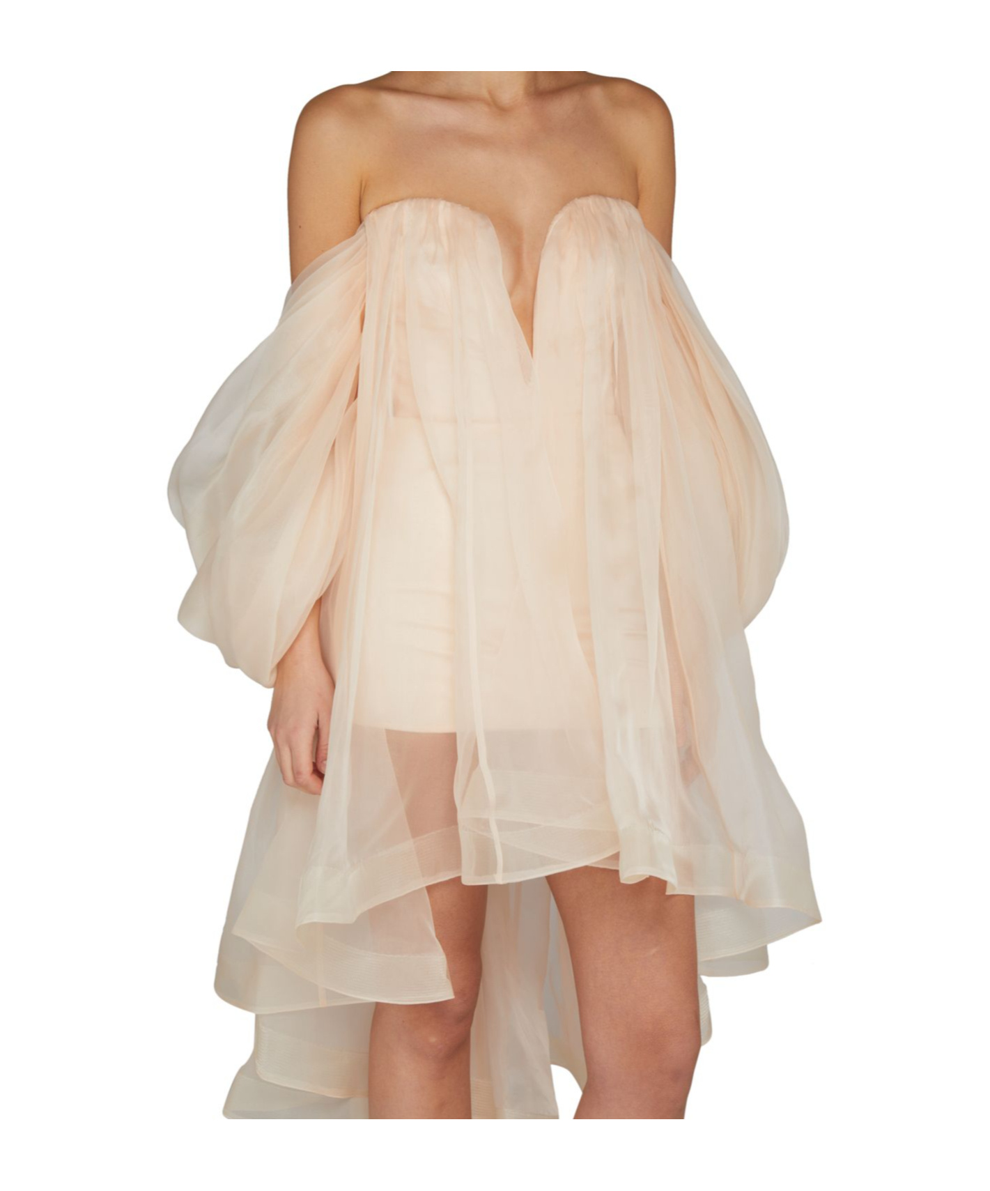 Shop Zimmermann Crush Strapless Mini Dress In Nude