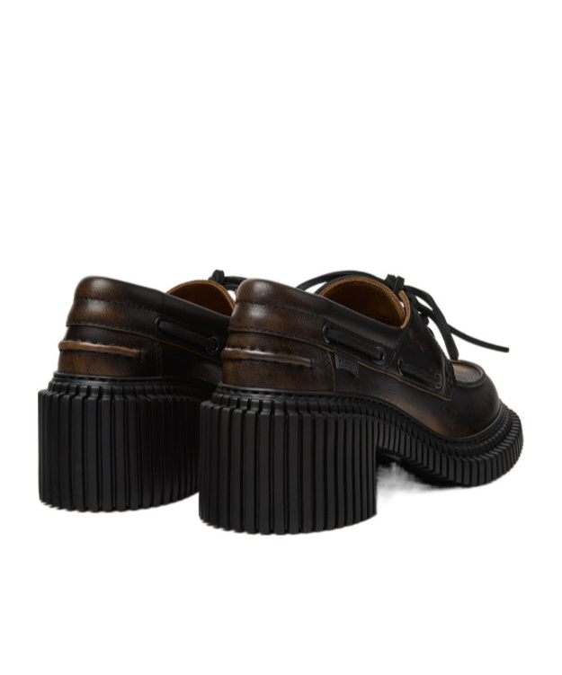 Camper Black Leather Moccasins For Women. In Black