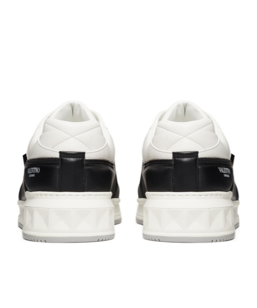 Valentino Garavani One Stud Low-top Mesh And Nappa Leather Sneaker In White