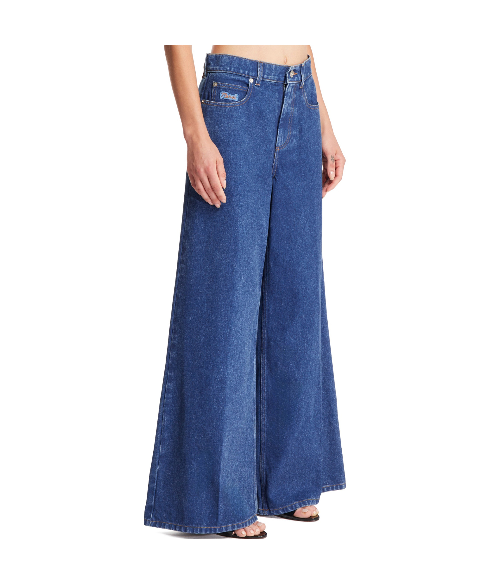 Marni Organic-cotton Wide-leg Jeans In Blue