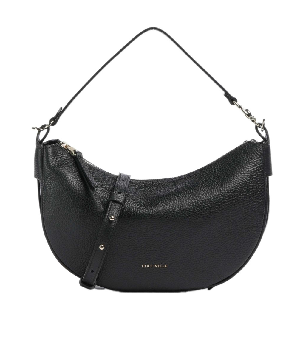 Coccinelle Zippered Shoulder Bag In Black