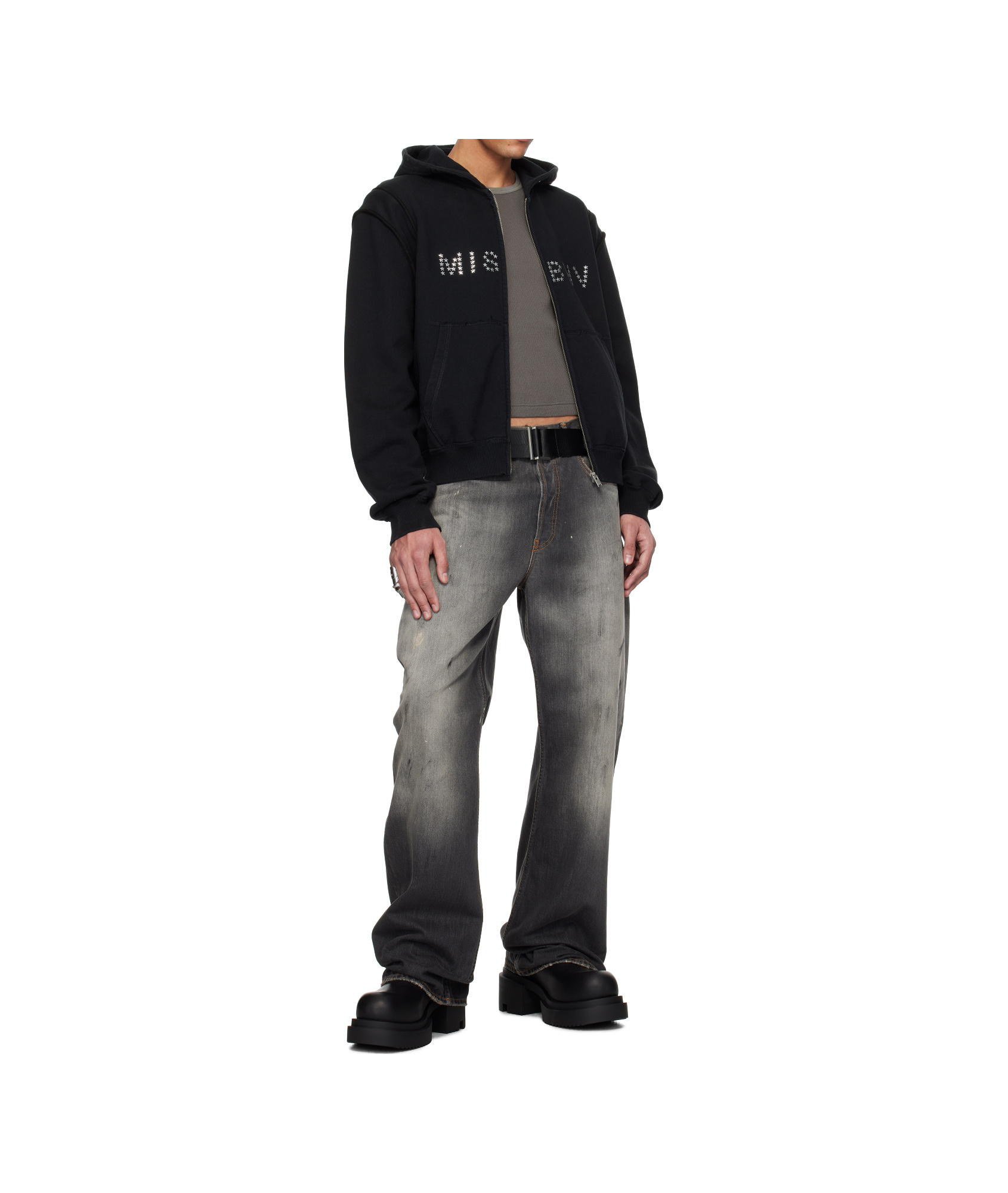 Misbhv Star Teddy Hoodie In Black