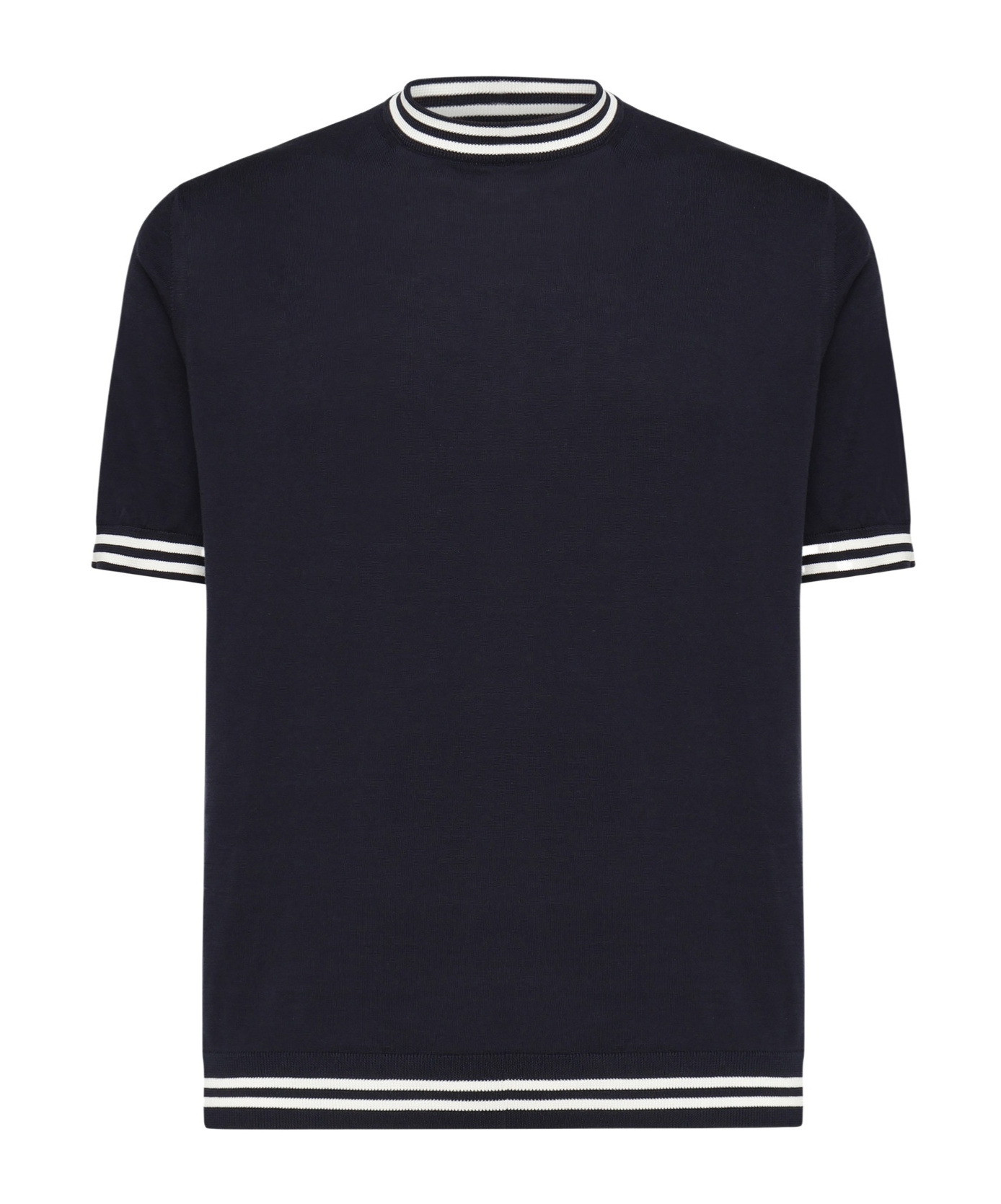 Eleventy Crew Neck Short-sleeved Sweater In Multi
