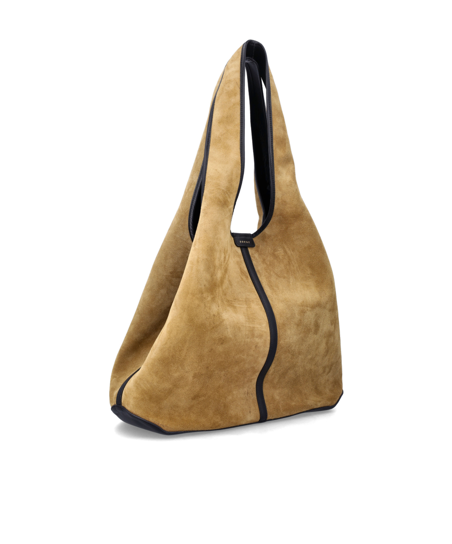 Soeur Spacious Rectangular Douce Tote With Sturdy Handles In Brown