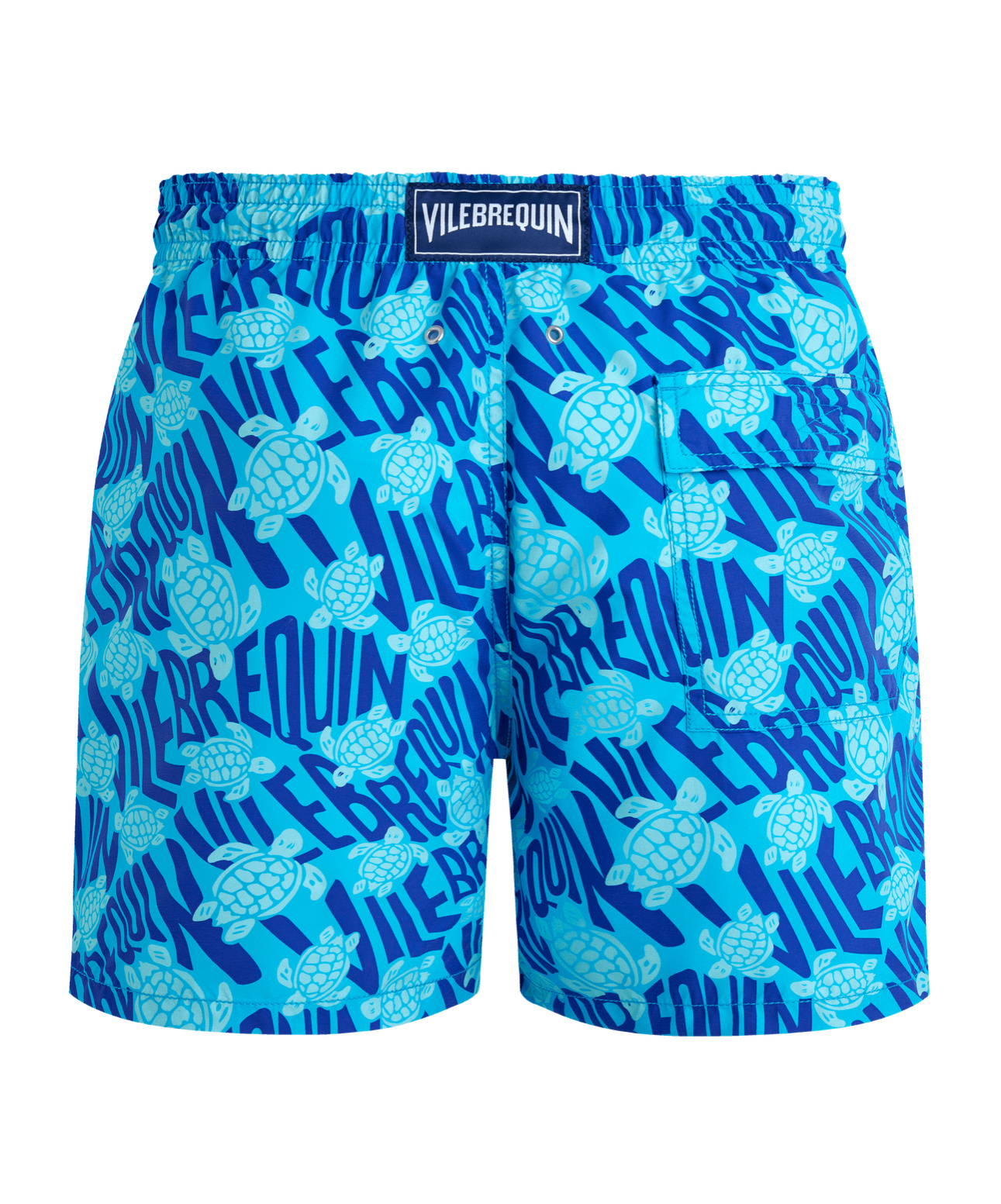 Vilebrequin Printed Recycled Polyamide Swim Shorts In Blue Topaz/blue