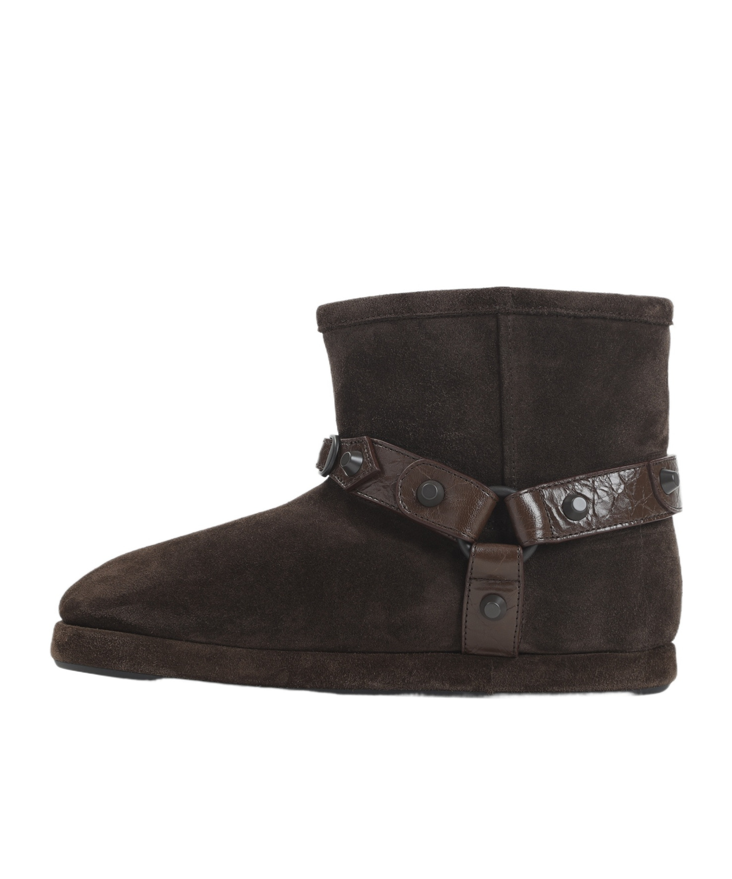 Balenciaga Soft Ankle Bootie Round Toe In Brown