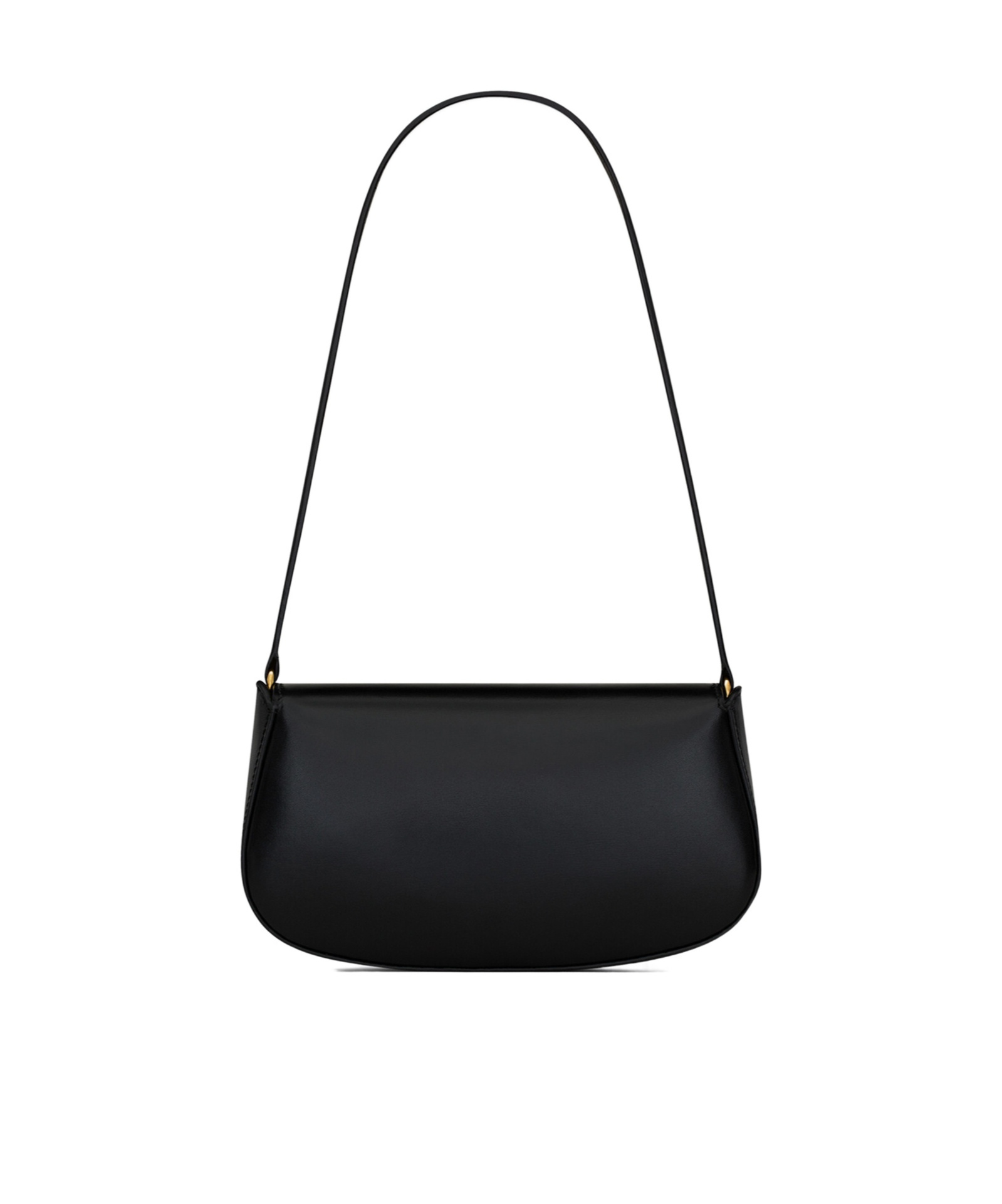 Saint Laurent Voltaire In Box Curved-handle Leather Shoulder Bag In Black