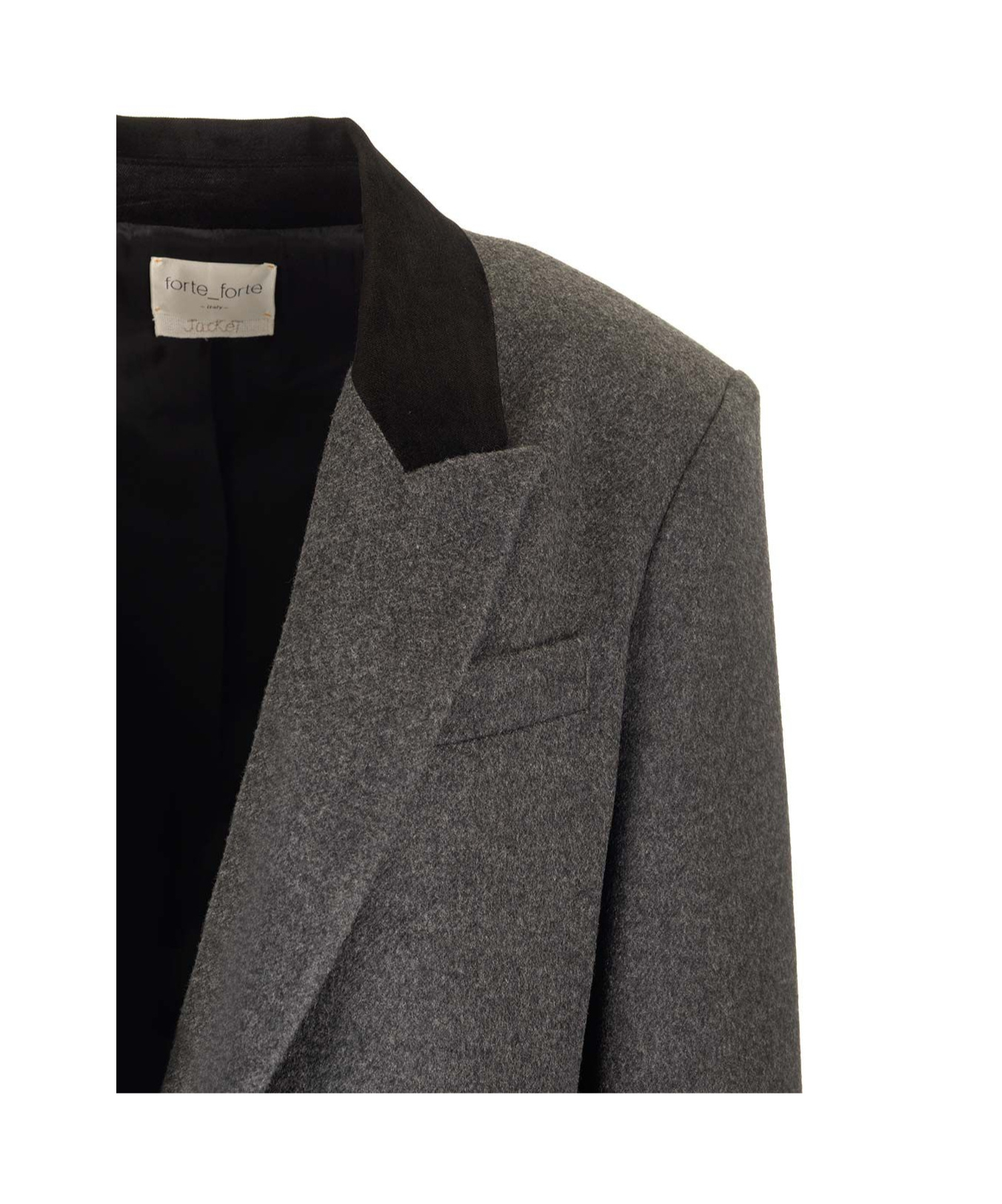 Shop Forte Forte Flannel Jacket In Grey