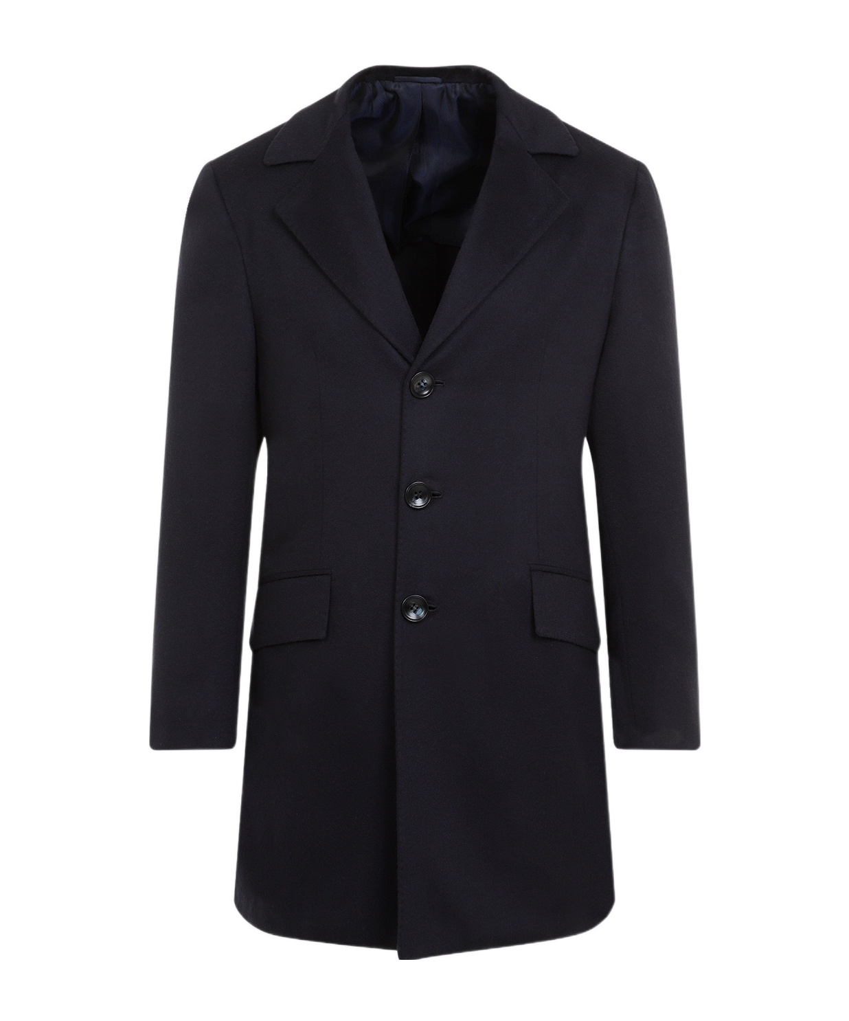 Kiton Blue Cashmere Caban Coat