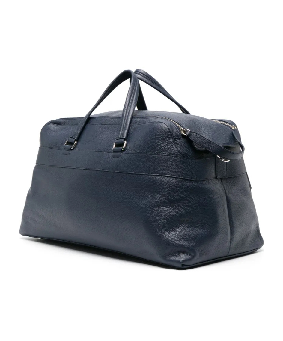 Orciani Leather Holdall Bag In Blue