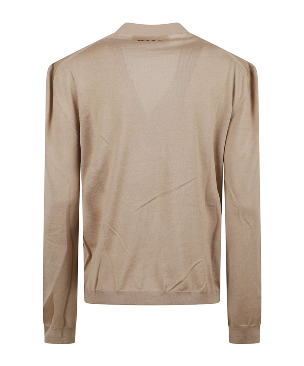 Marni V-neck Knitted Cardigan In Brown