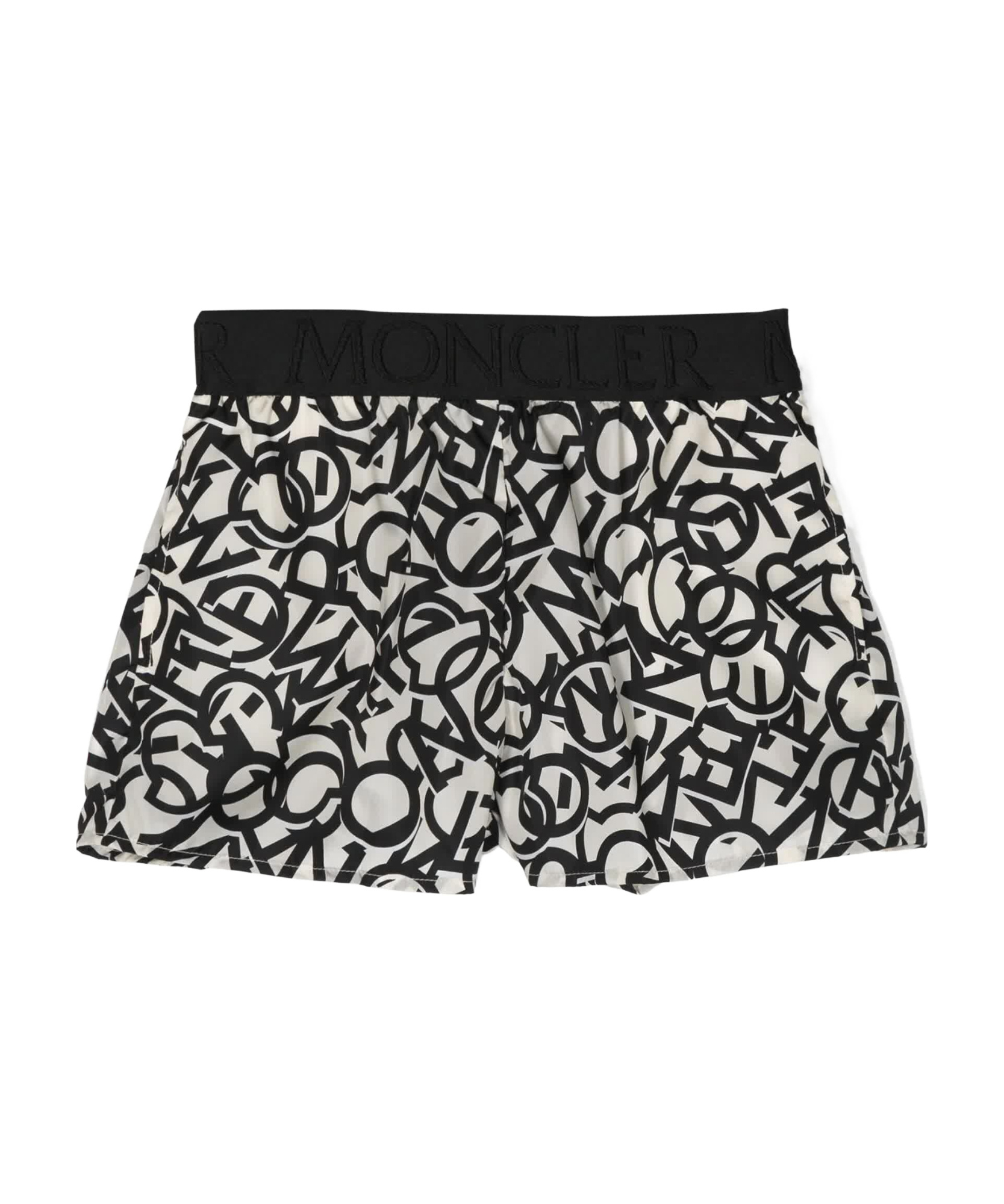 Moncler Logo-print Shorts In Black