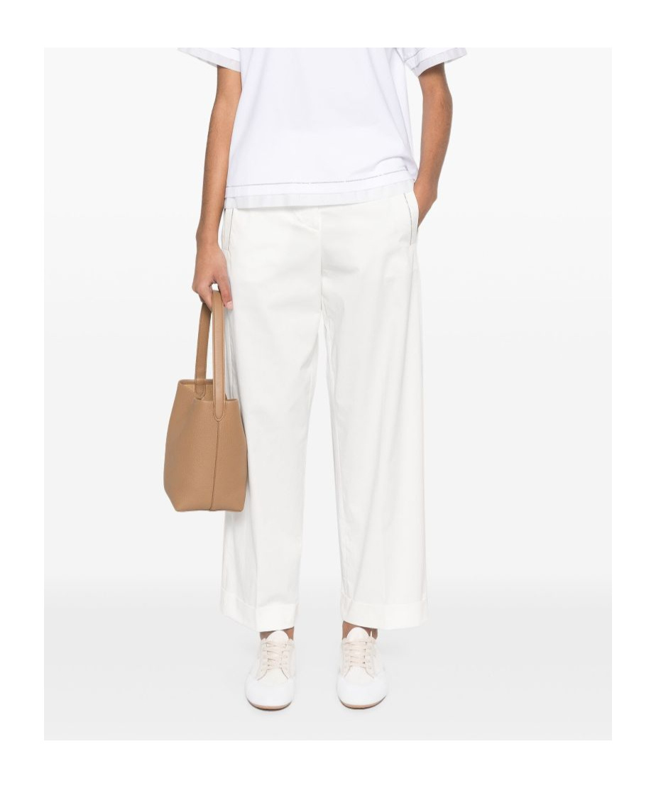 Peserico Pressed-crease Trousers In White