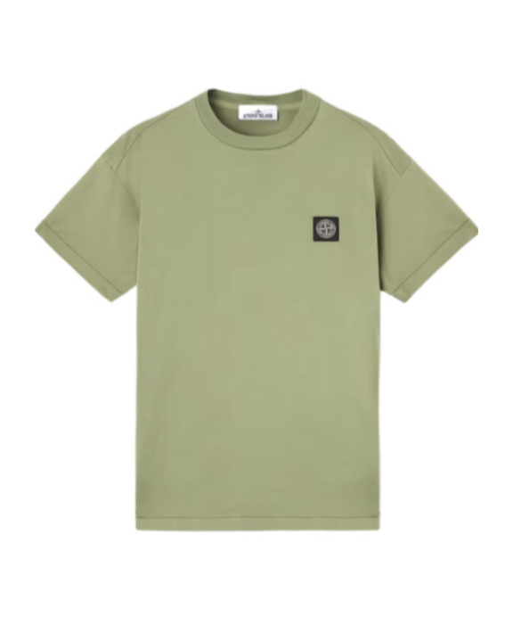 Stone Island Slim-fit Short-sleeve T-shirt With Compass Patch In Green