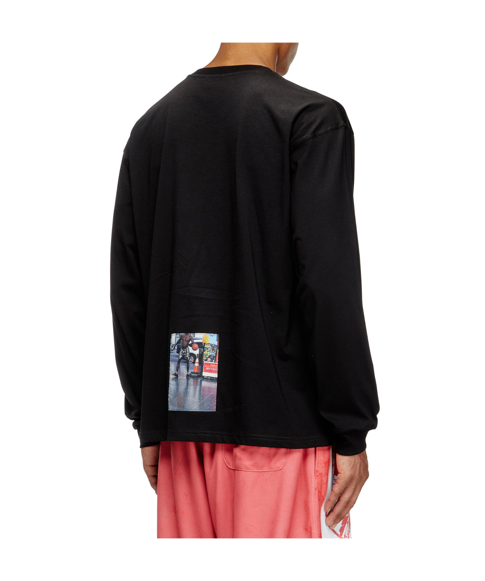 Diesel T-boxt-ls-t5 Graphic-print Long-sleeve T-shirt In Black