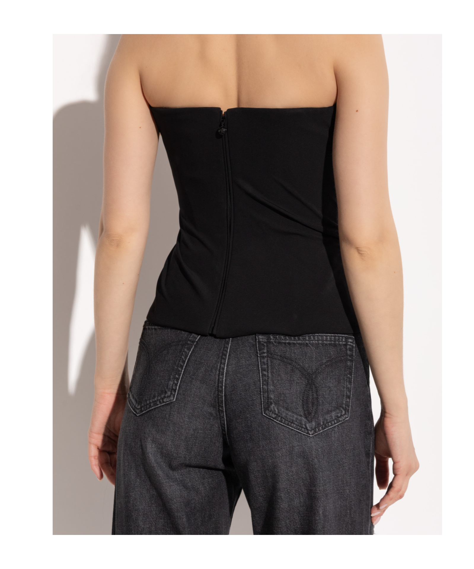 Versace Off-shoulder Tops In Black