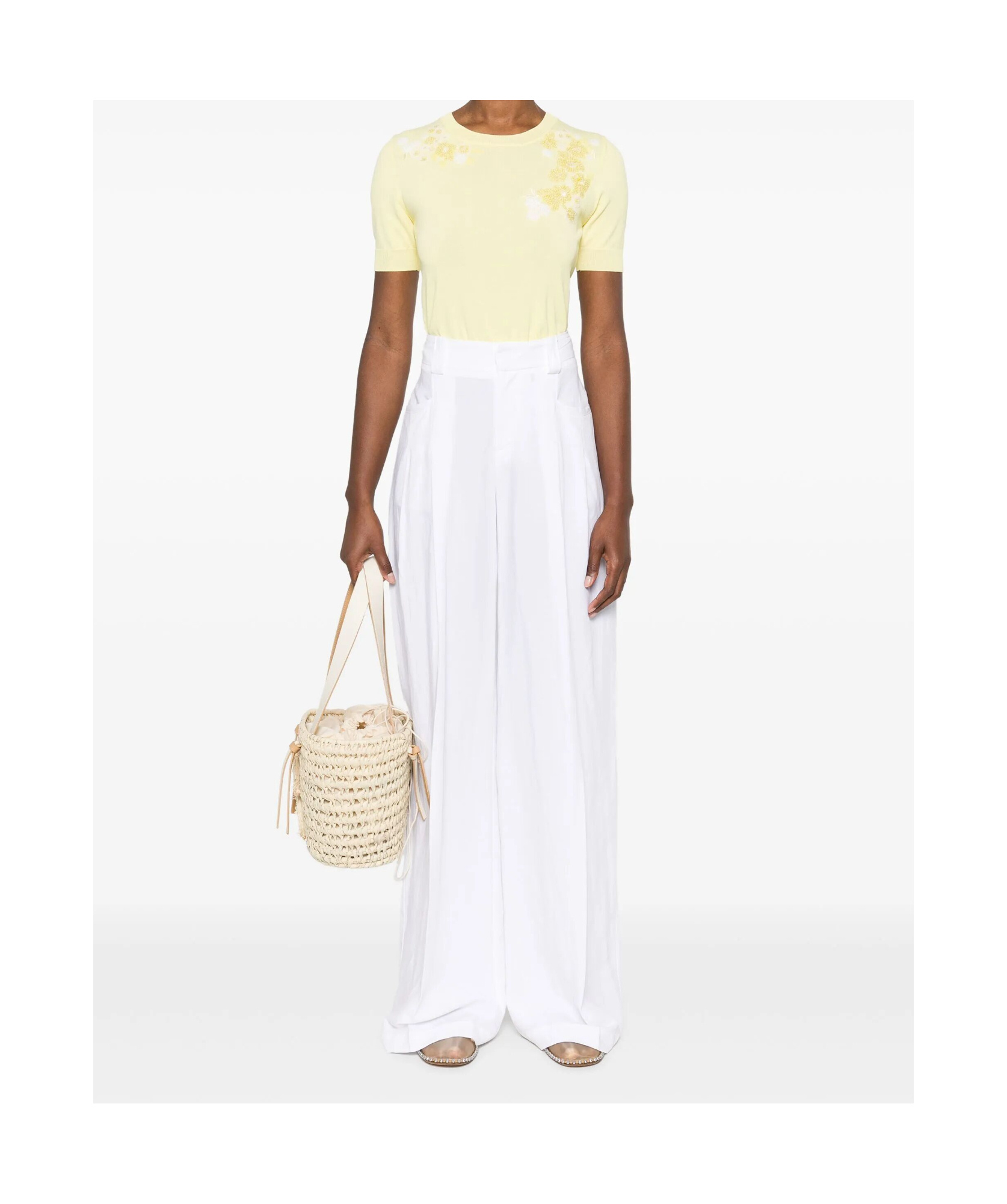 Ermanno Firenze Belt Loops Slacks In White