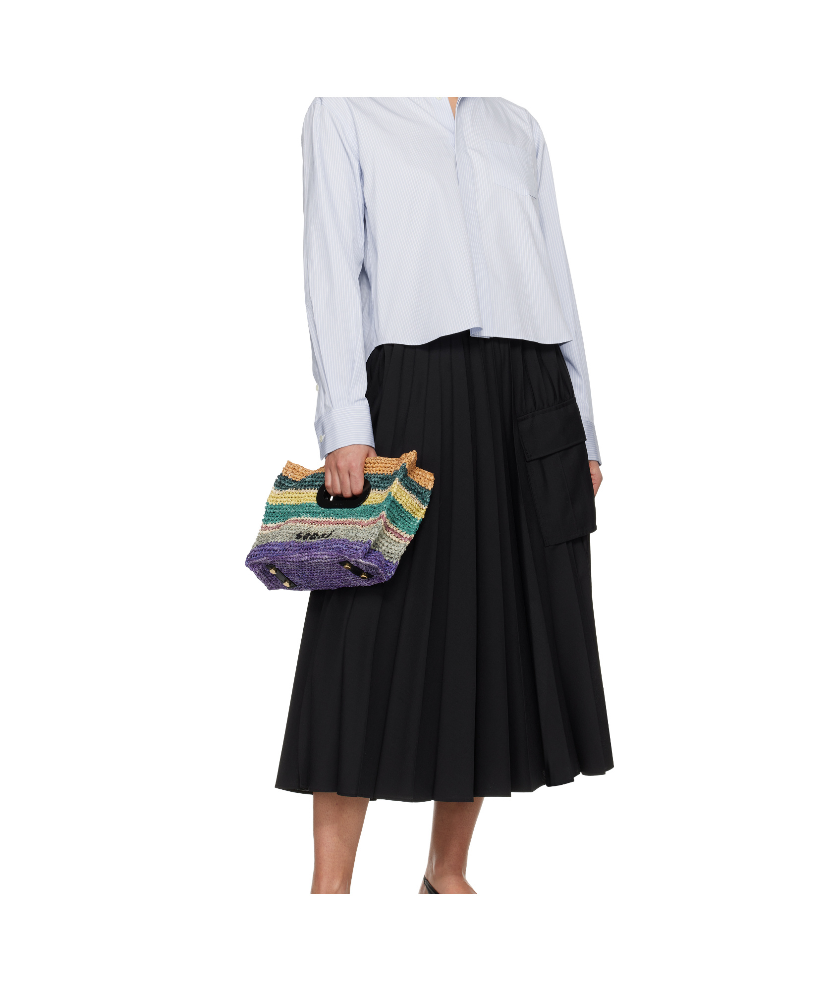 Sacai Small New Shopper Tote Bag In Multicolor