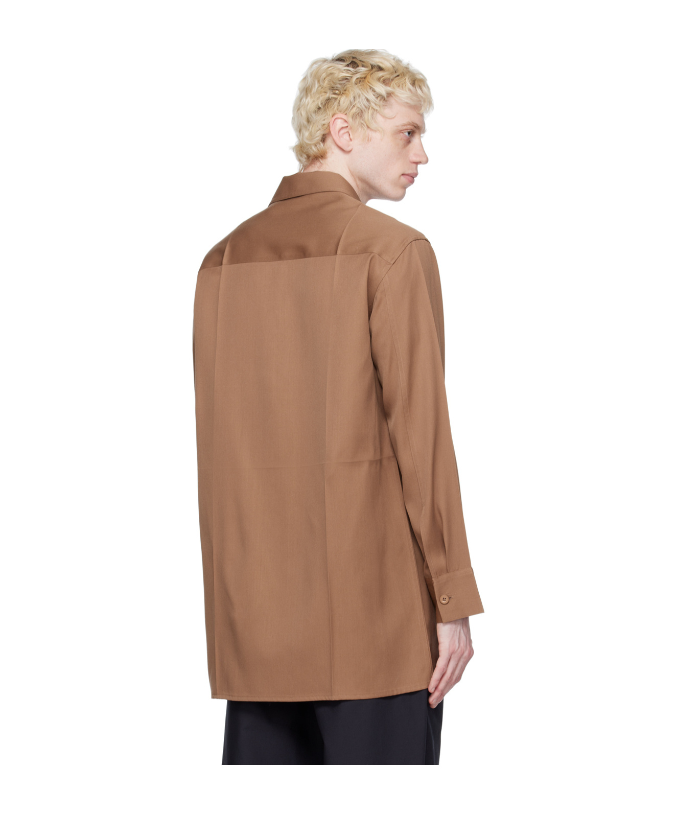 Jil Sander Button Long-sleeved Shirt In Brown