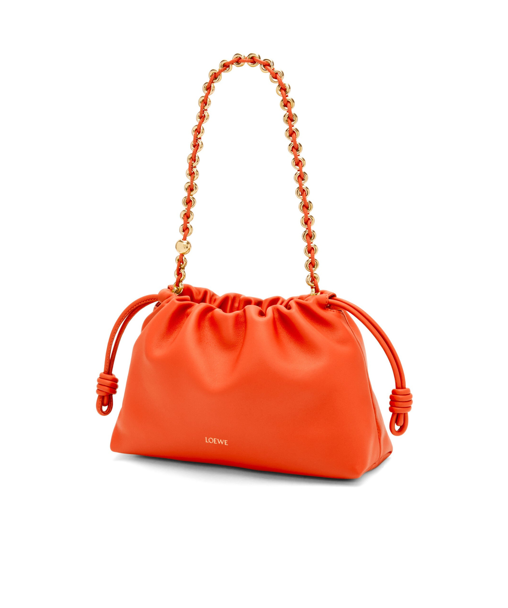 Loewe Womens Vivid Orange Flamenco Medium Leather Shoulder Bag In Orange