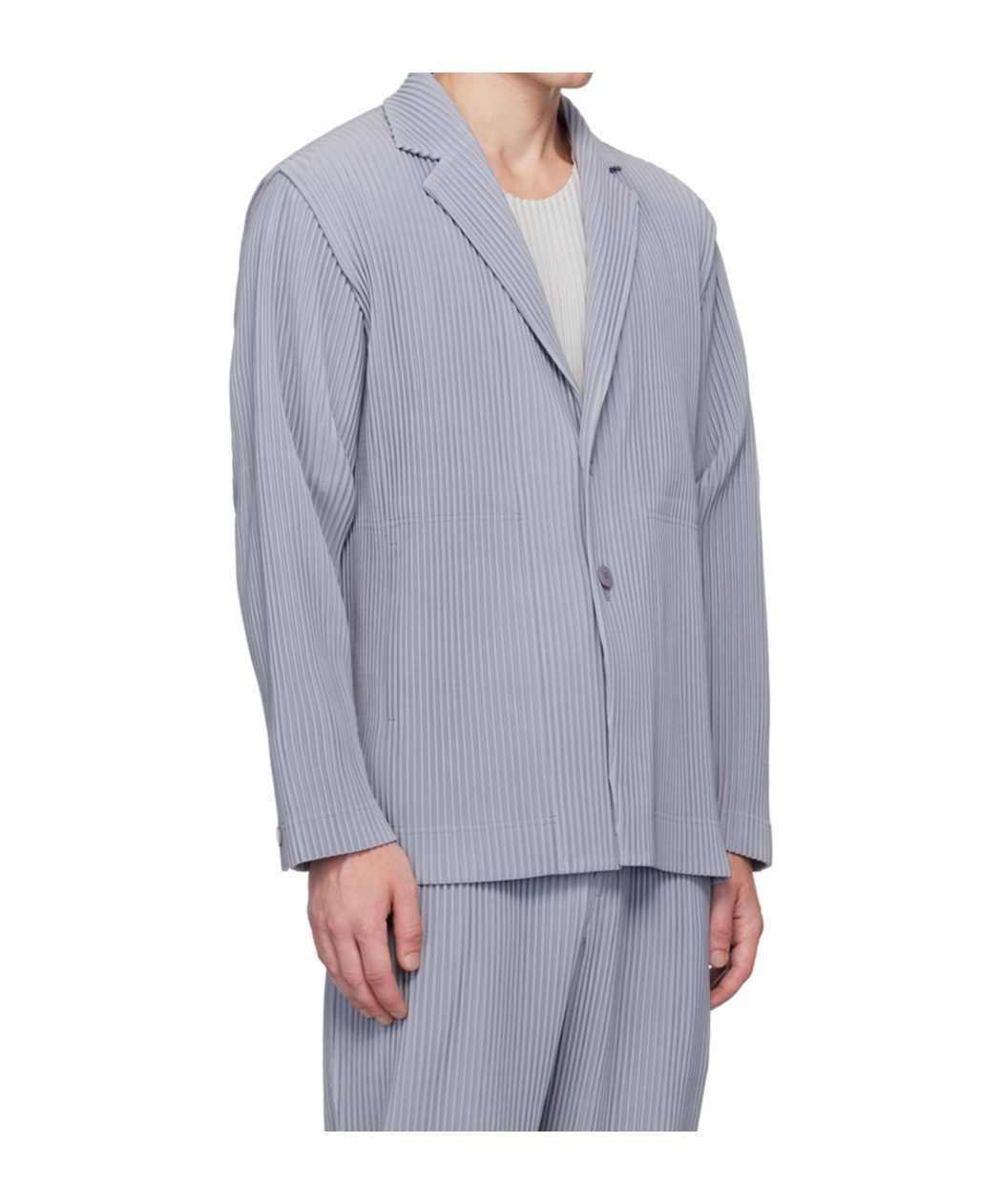Issey Miyake Tailored Pleats Suit Coat In Gray