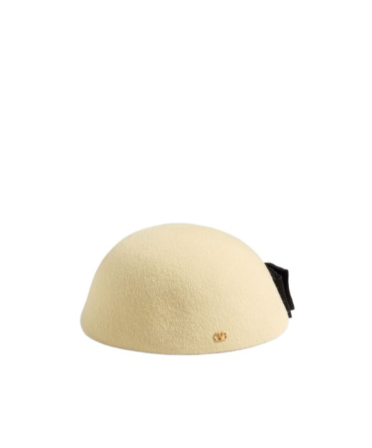 Valentino Bow-embellished Cloche Hat In Neutral
