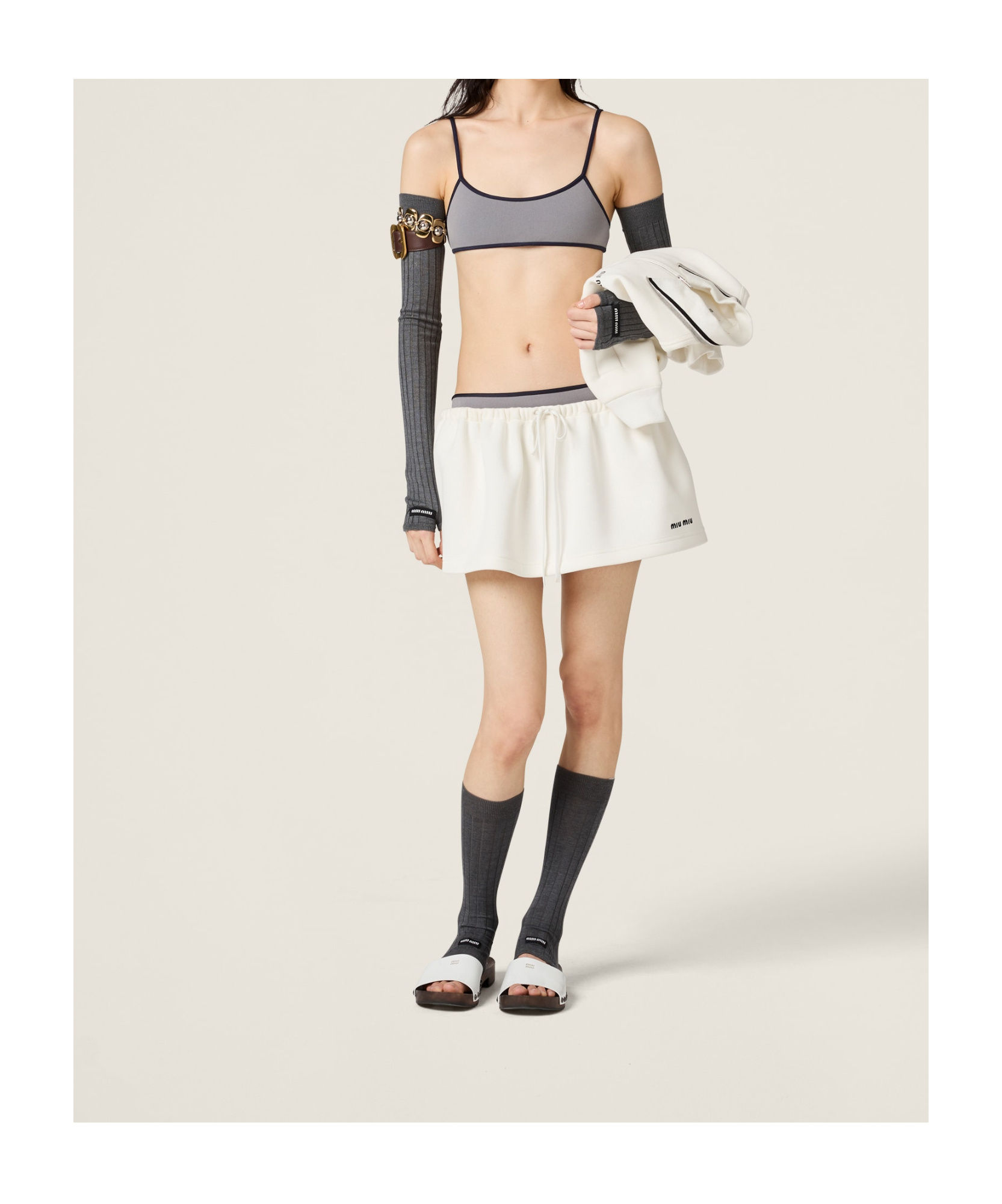 Miu Miu Cotton-jersey Mini Skirt