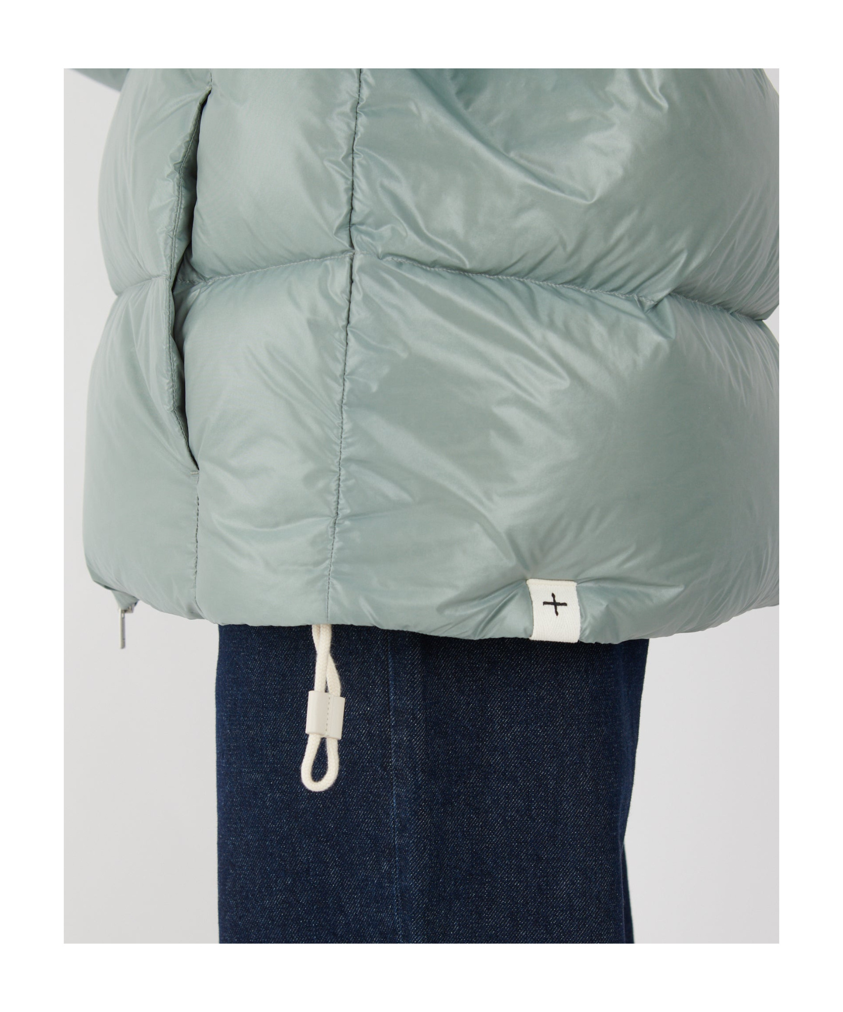 Jil Sander Long-sleeved Down Jacket In Gray