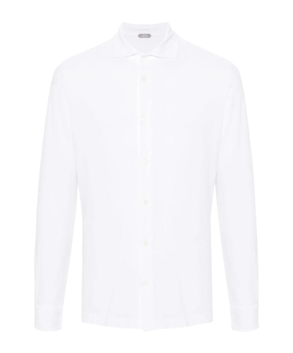 Zanone Collared Shirt Button-down Cuffed Sleeves In White