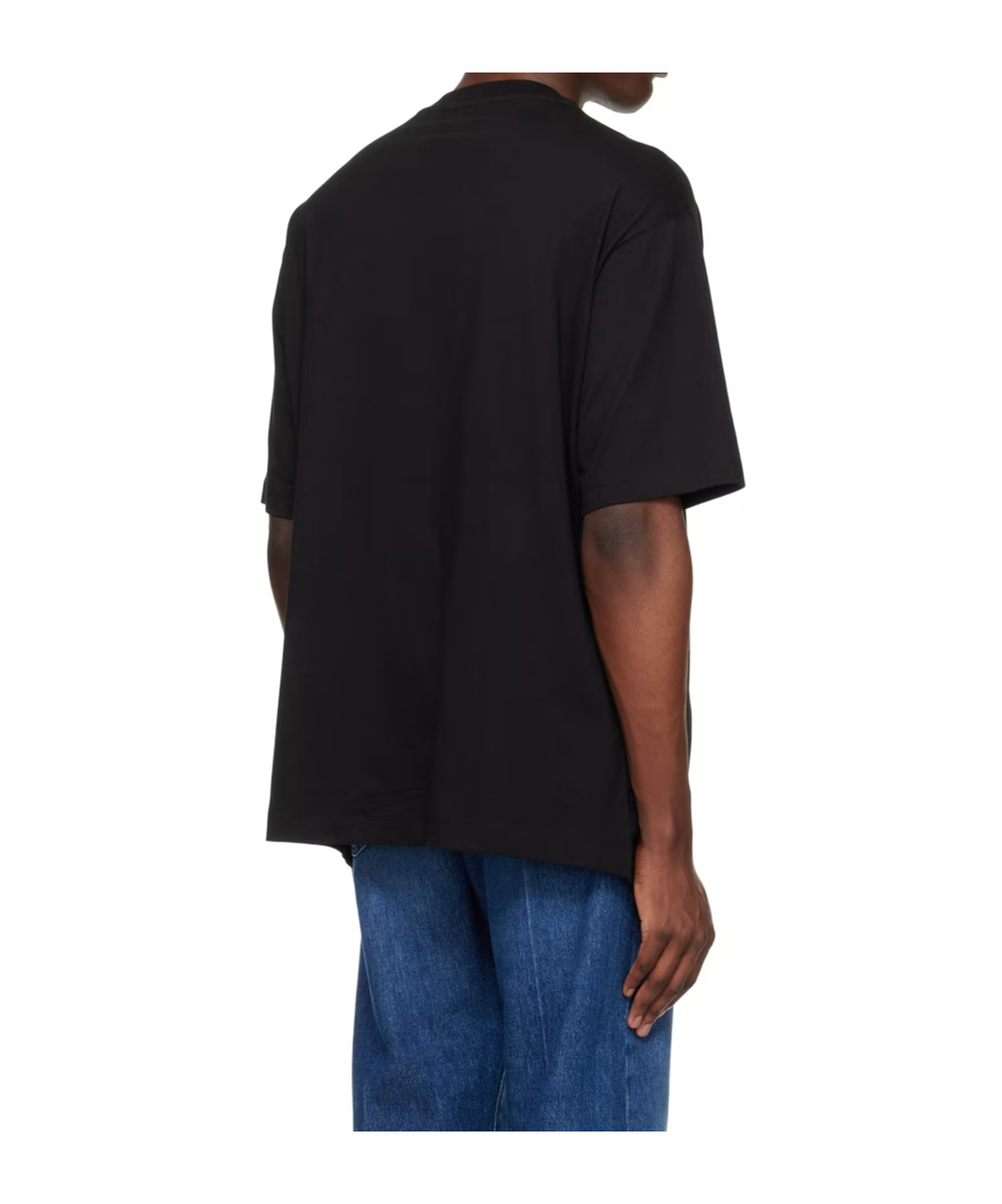 Versace Jeans Round Collar Printed T-shirt In Black