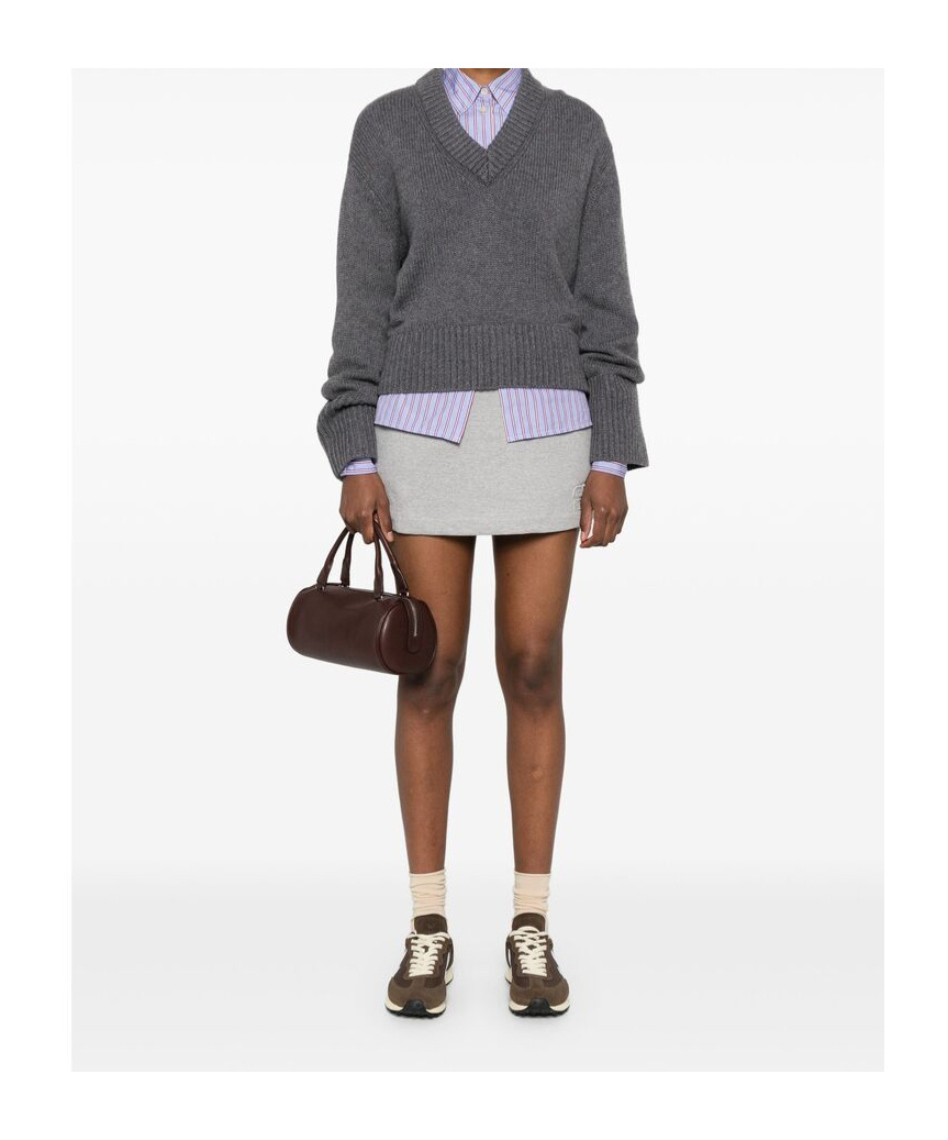 Miu Miu Elastic Waist Skirt In White