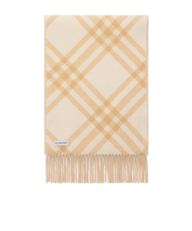 Burberry Check Cashmere Scarf In Neutral