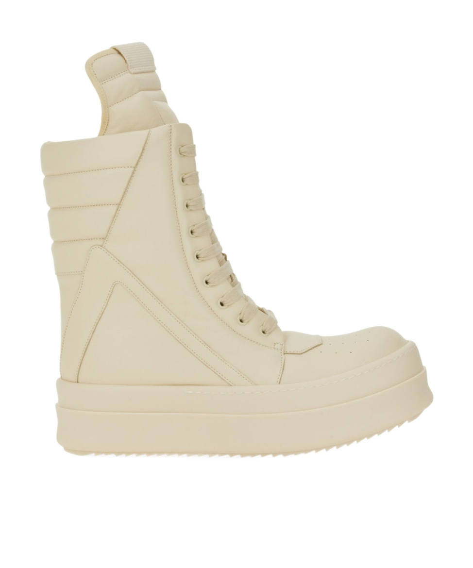Rick Owens Round Toe High Top Casual Shoes In Brown