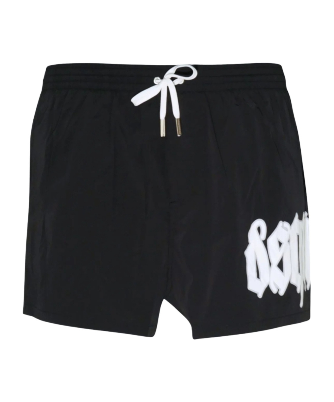 Dsquared2 Logo Printed Drawstring Swim Shorts In Black