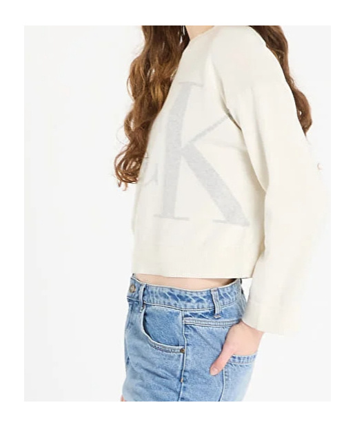 Calvin Klein Jeans Est.1978 Long-sleeve Cotton Sweater In Neutral