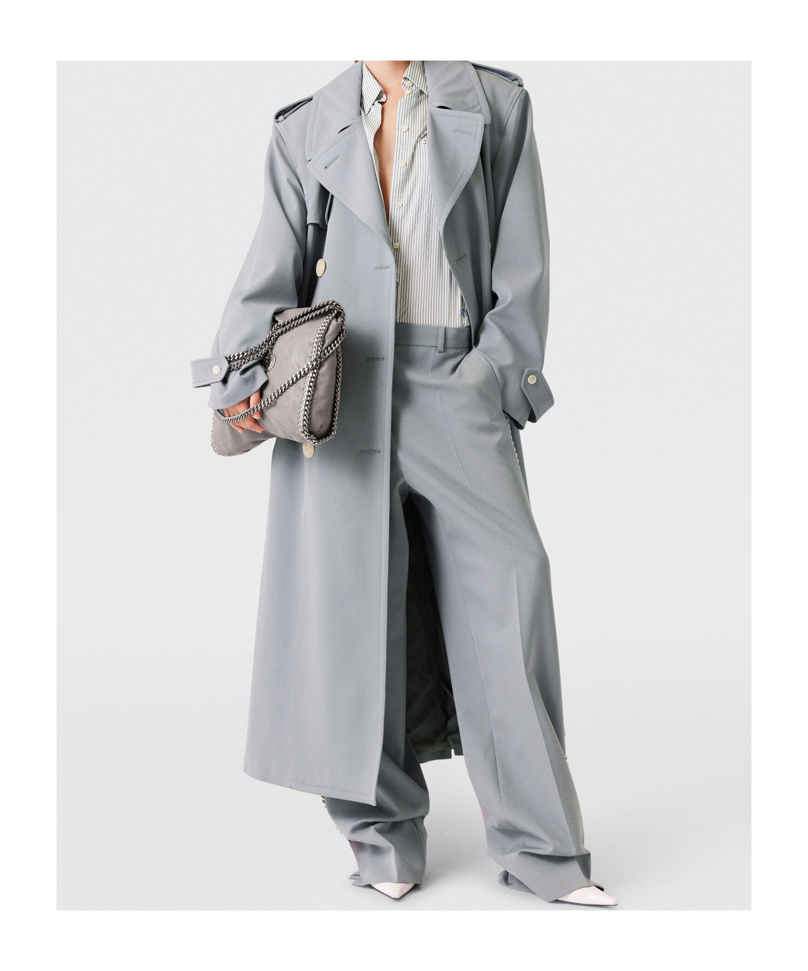 Stella Mccartney Low-waist Straight Pants In Gray