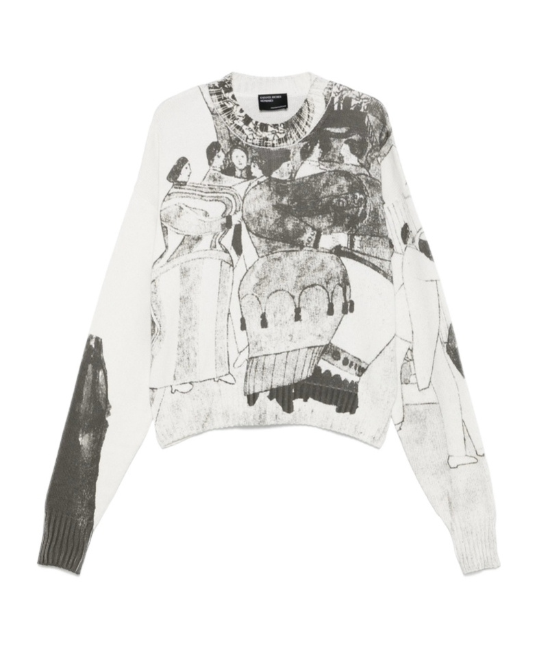 Enfants Riches Deprimes The Ballroom Dance Knitted Sweater In White