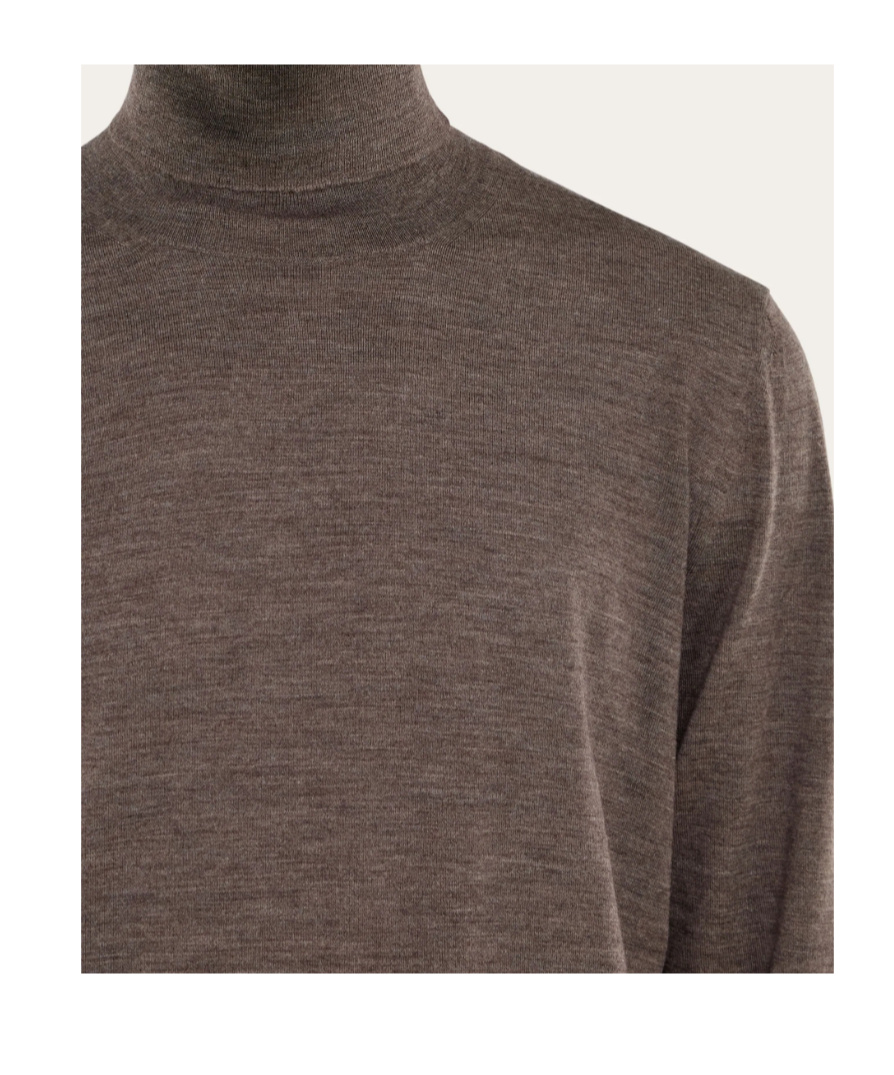 Ferragamo High Neck Pullover In Brown