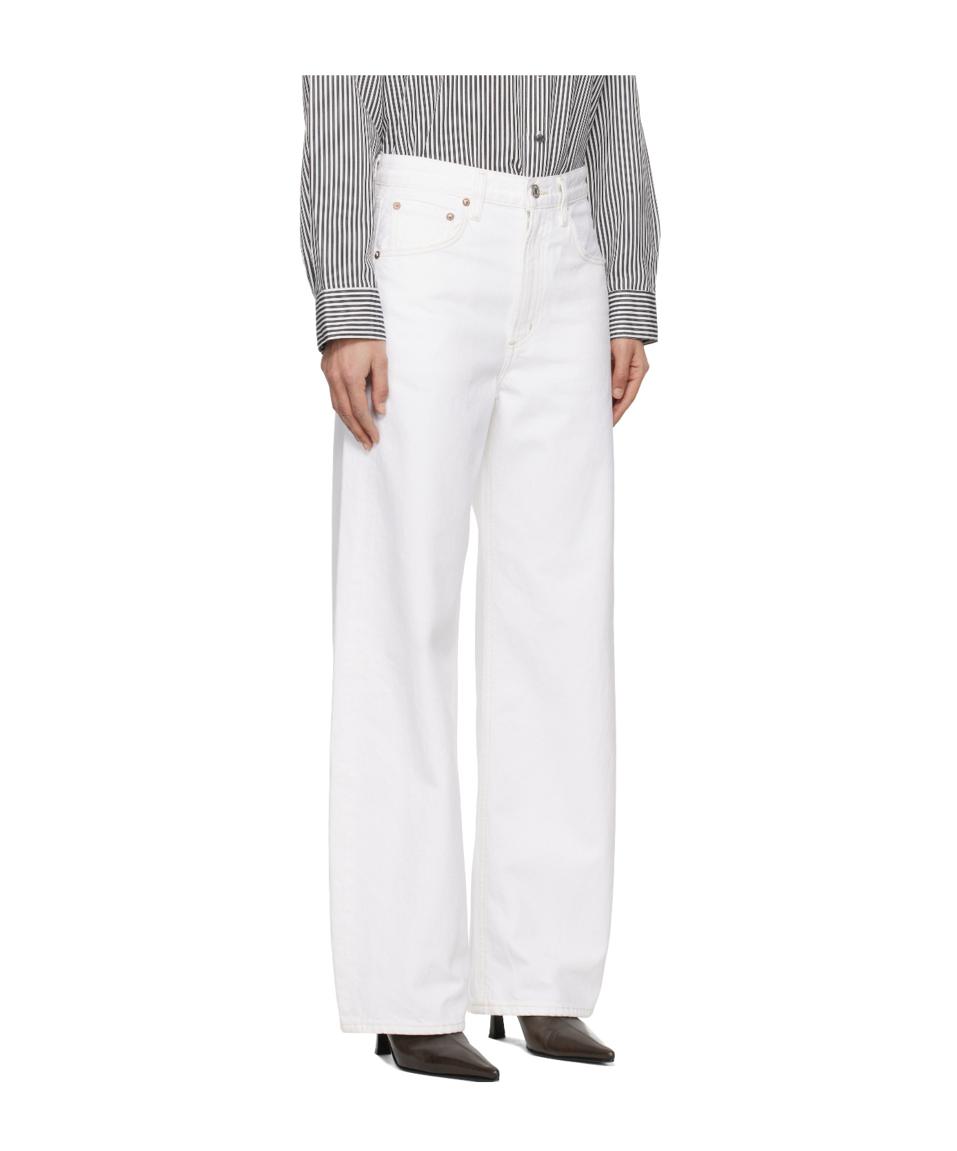Agolde Denim Trousers With Belt Loops