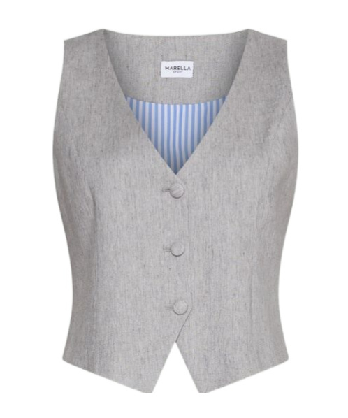 Marella Viscose-blend Gilet In Gray