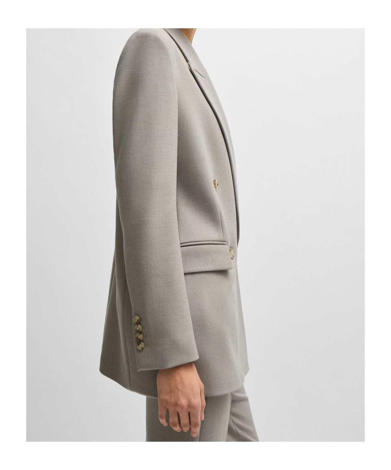 Hugo Boss Regular-fit Jacket With Double-breasted Closure In Gray