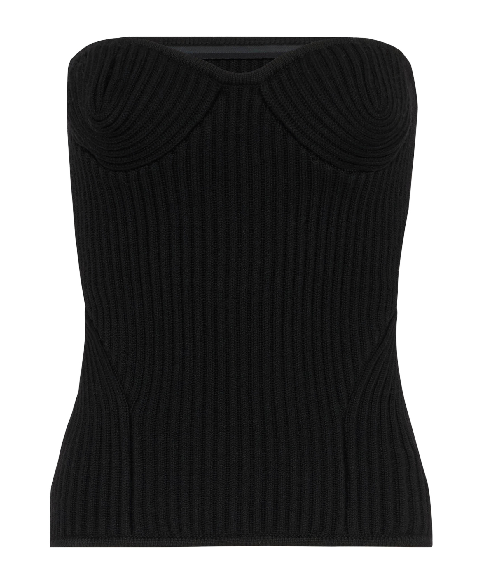 Jean Paul Gaultier Ribbed Knit Pullover In Black